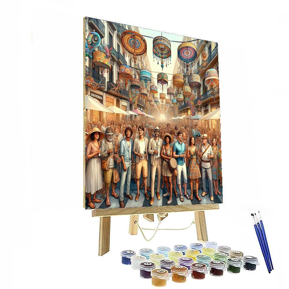 Festa Major De Gracia - Barcelona Numbered Painting Kits