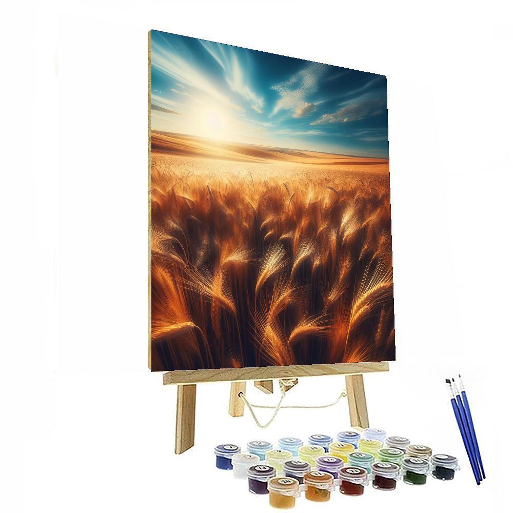 Golden Sunlit Wheat Fields DIY Paint By Numbers