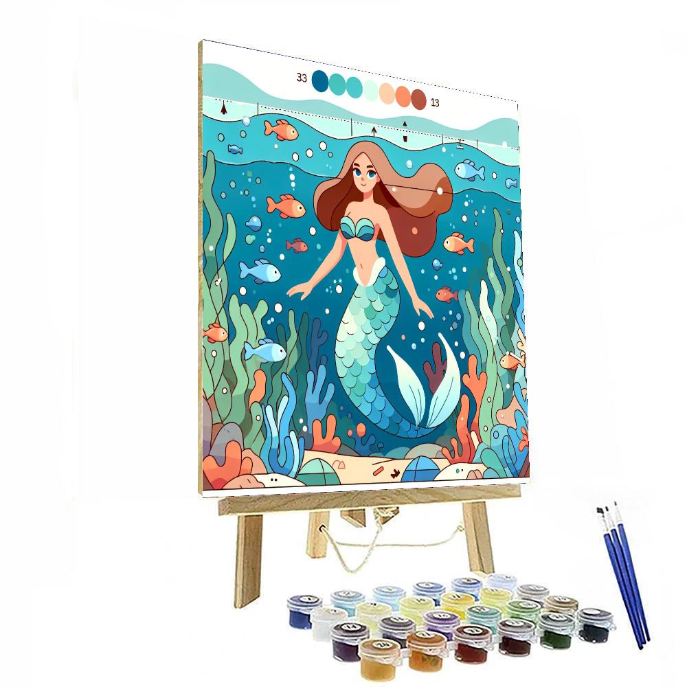 Underwater Mermaid Scene Paint By Numbers Art