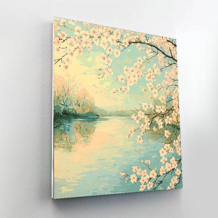 Hiroshige Inspired Serenity In Blossom  Paint By Numbers Kits