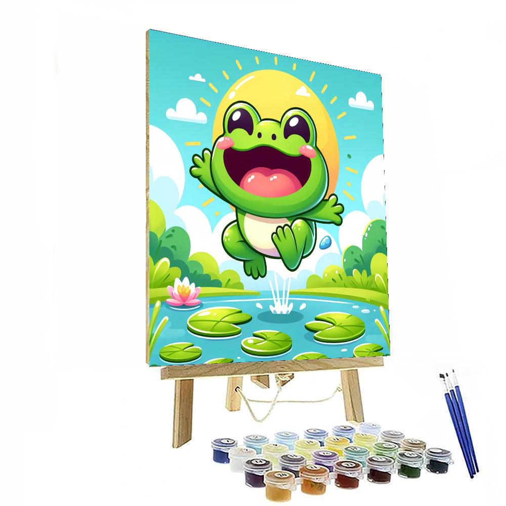 Funny Frog Jumping Numbered Painting Kits