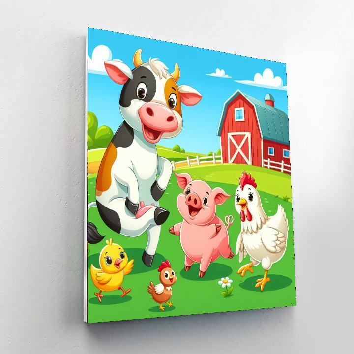 Farmyard Animal Playtime DIY Paint By Numbers