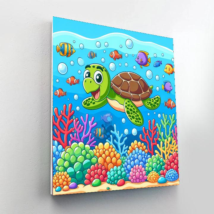 Sporty Turtle Number Painting