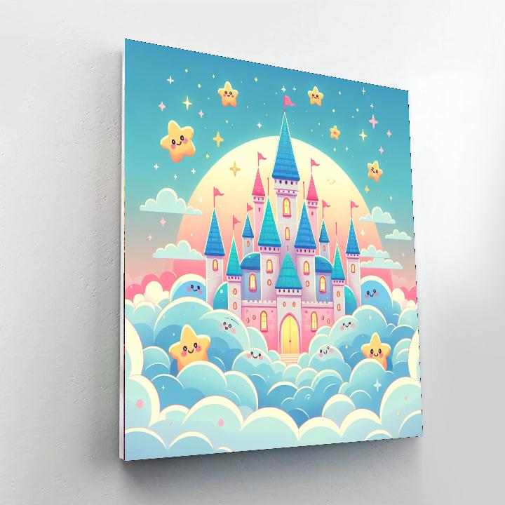 Playful Cloud Castle DIY Paint By Numbers