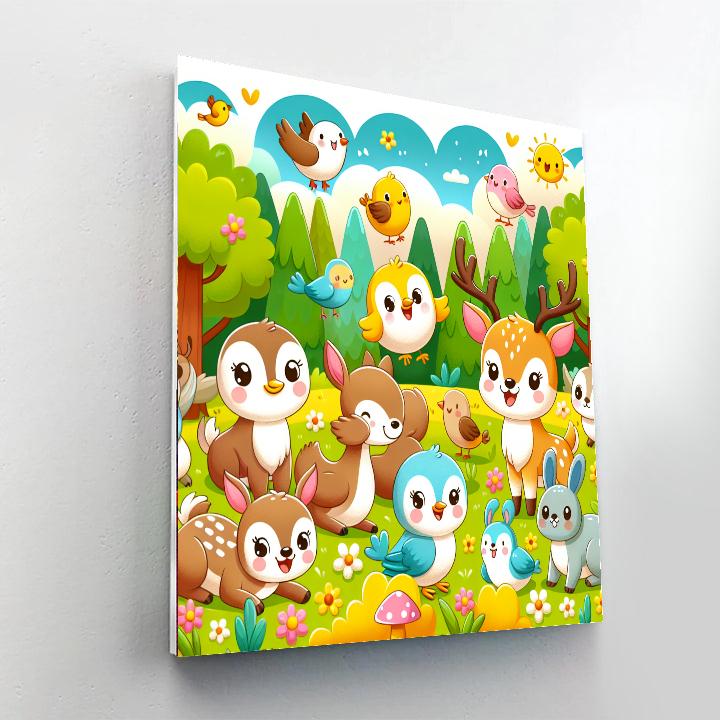 Friendly Animals In Nature Paint By Numbers Kits