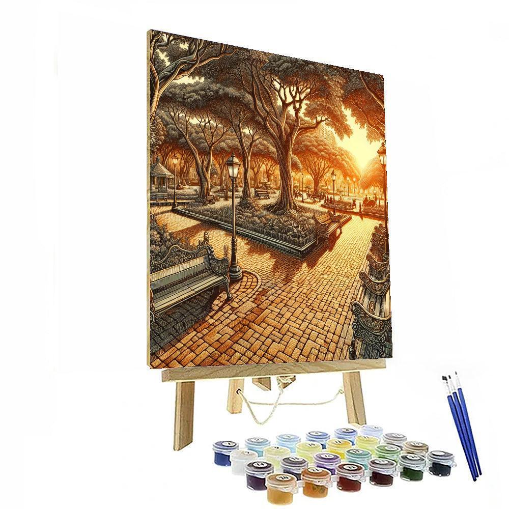 Classic City Park Stroll Numbered Painting Kits