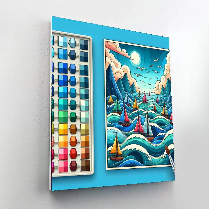 Adventure On The Open Seas With Sailboats Paint By Number