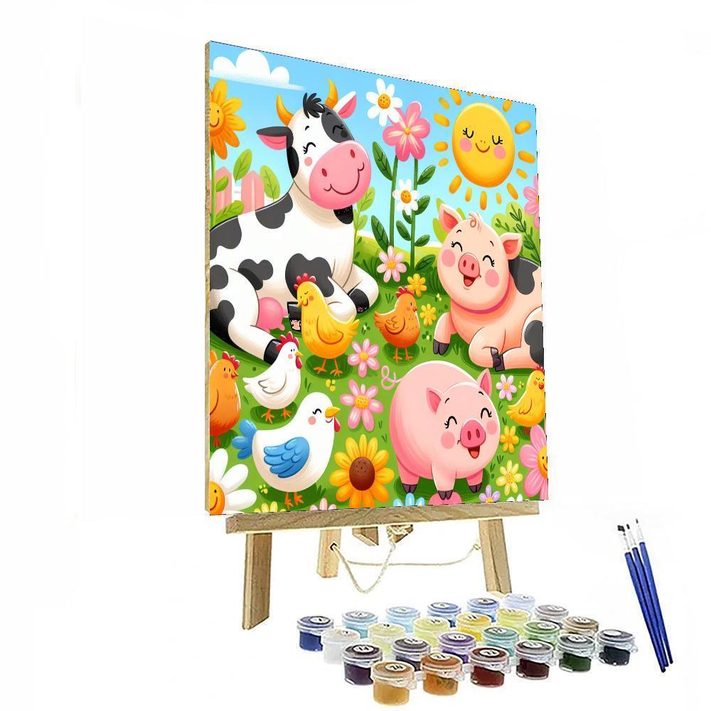 Cheerful Animal Farm DIY Paint By Numbers