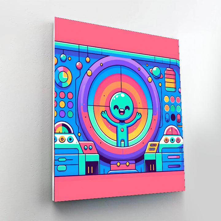 Futuristic Space Station Paint By Numbers Art