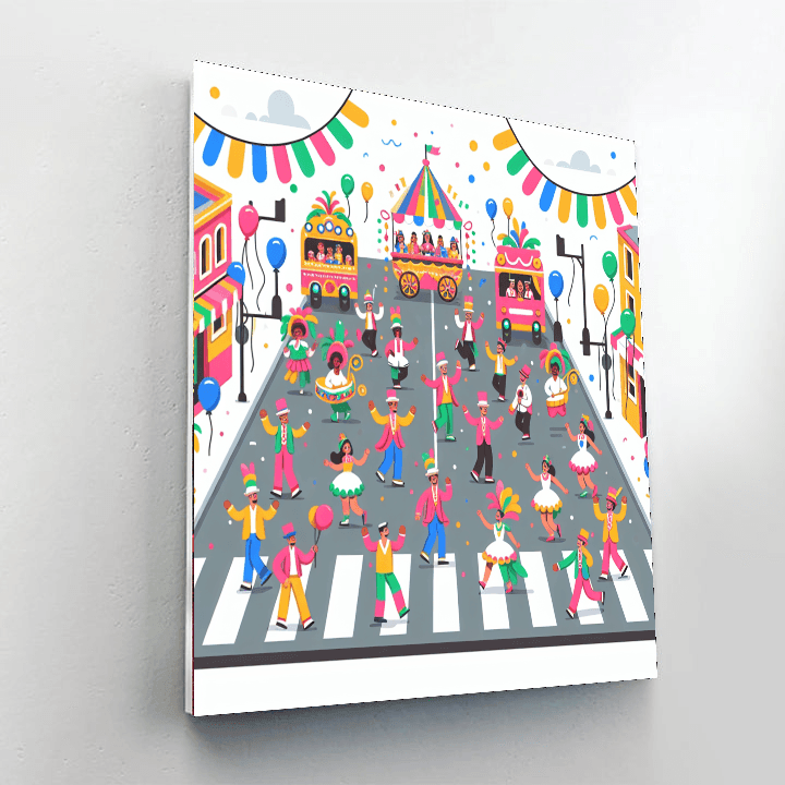 Bright Carnival Parade Number Painting