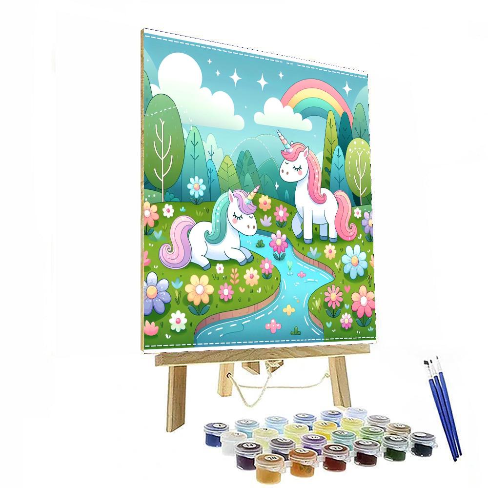 Royal Unicorn Meadow Numbered Painting Kits