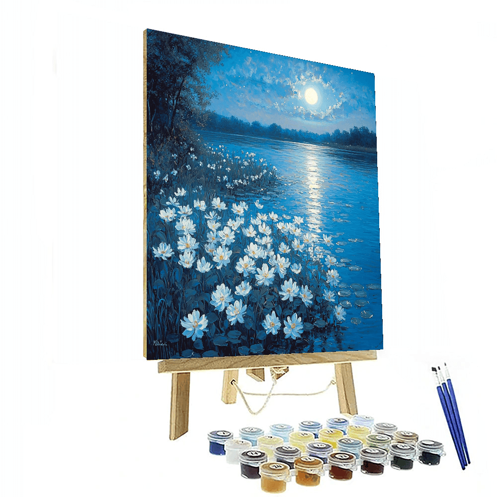 Claude Monet Inspired Whimsical Night Garden  Paint By Numbers Art