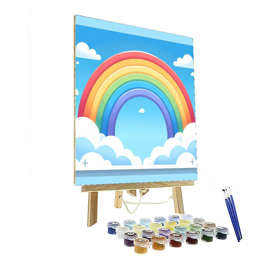 Glittery Rainbow Paint By Numbers Art