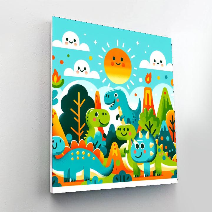 Cheerful Dino Days DIY Paint By Numbers