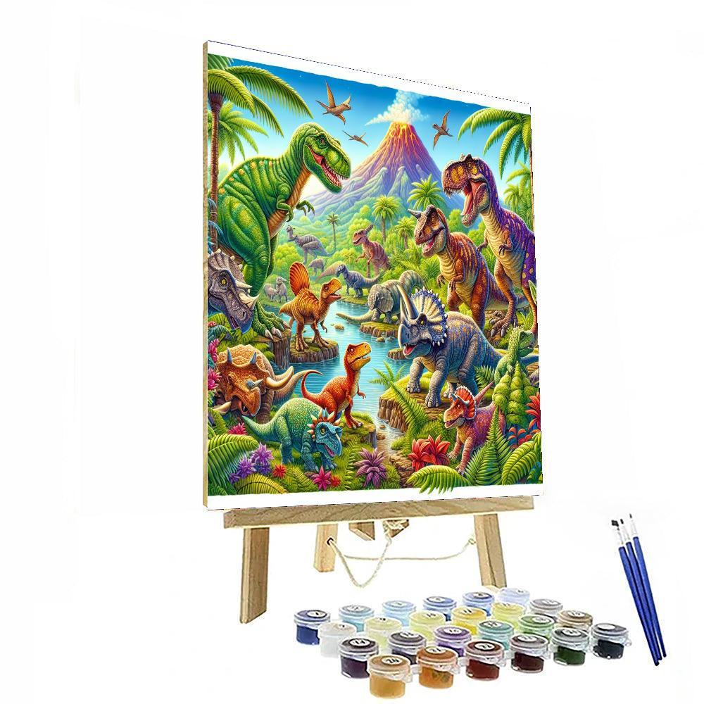 Daring Dinosaurs On The Loose Numbered Painting Kits