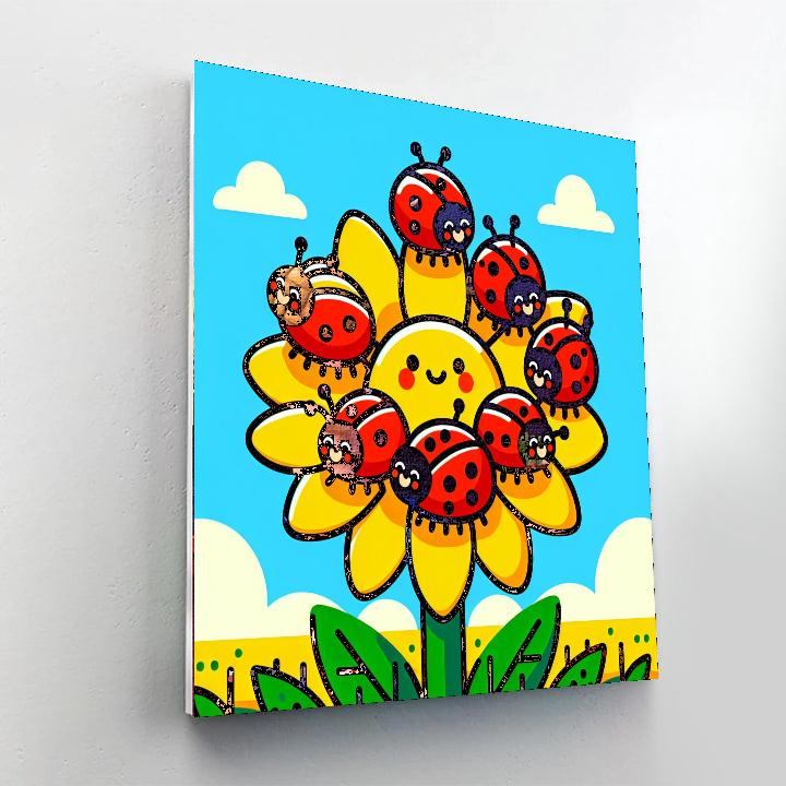 Cheerful Ladybugs Number Painting