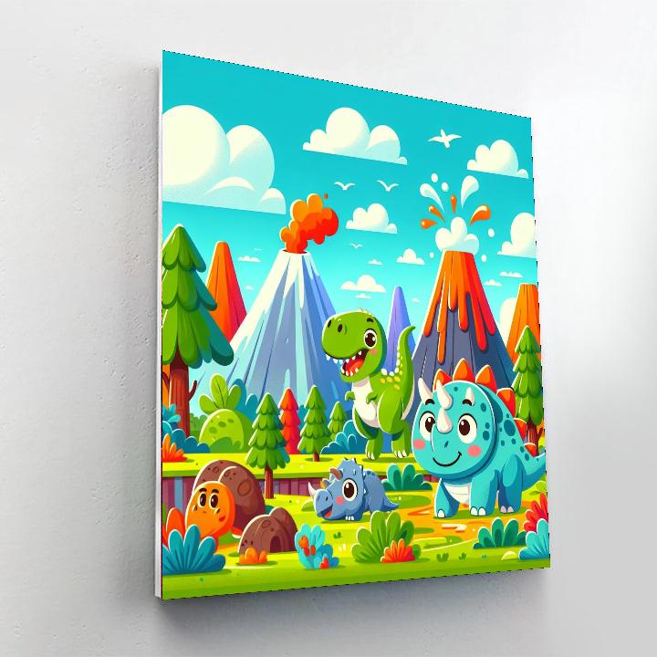 Friendly Dino Adventures Painting Number Kit