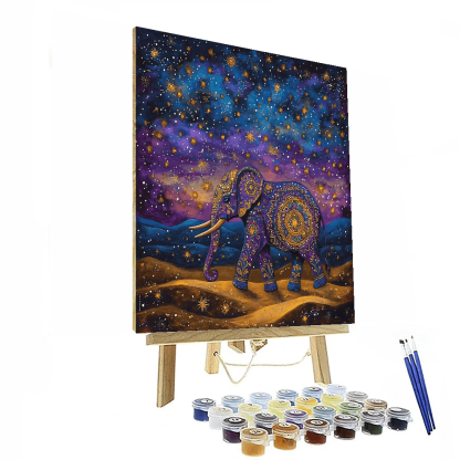 Salvador Dalí Inspired Celestial Elephant Journey  Paint By Color