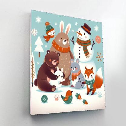 Colorful Winter Wonderland Numbered Painting Kits