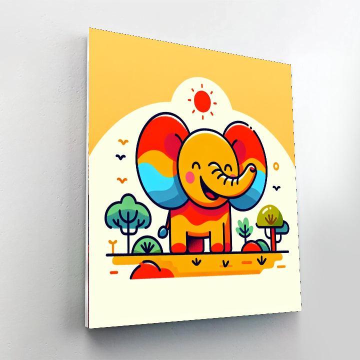 Funky Elephant Safari Numbered Painting Kits