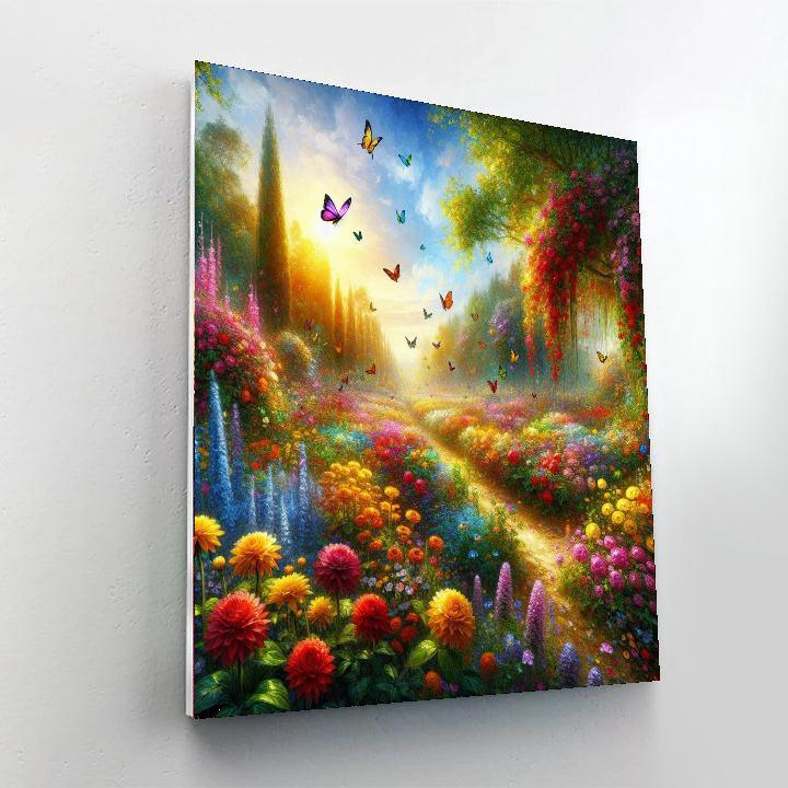 Luminous Butterfly Garden Painting Number Kit