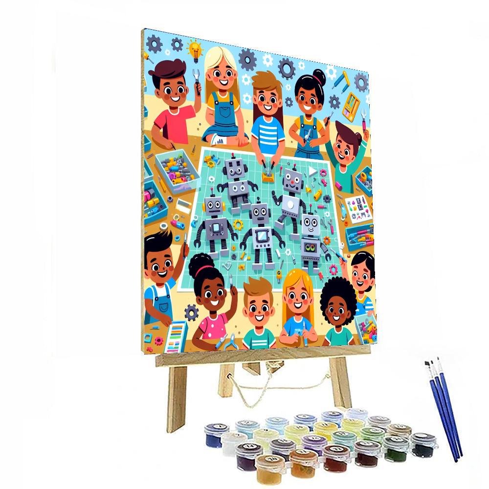 Robot Friends Workshop Paint By Numbers