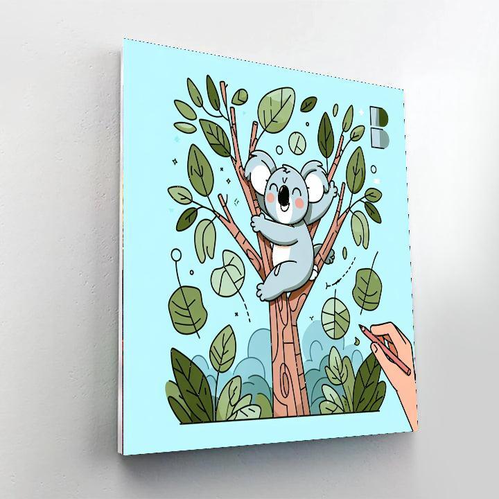 Playful Koala Climb Painting By Numbers Kit