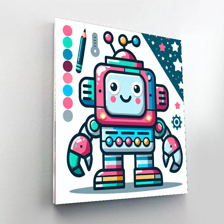 Jolly Robot Friend Paint By Numbers Art