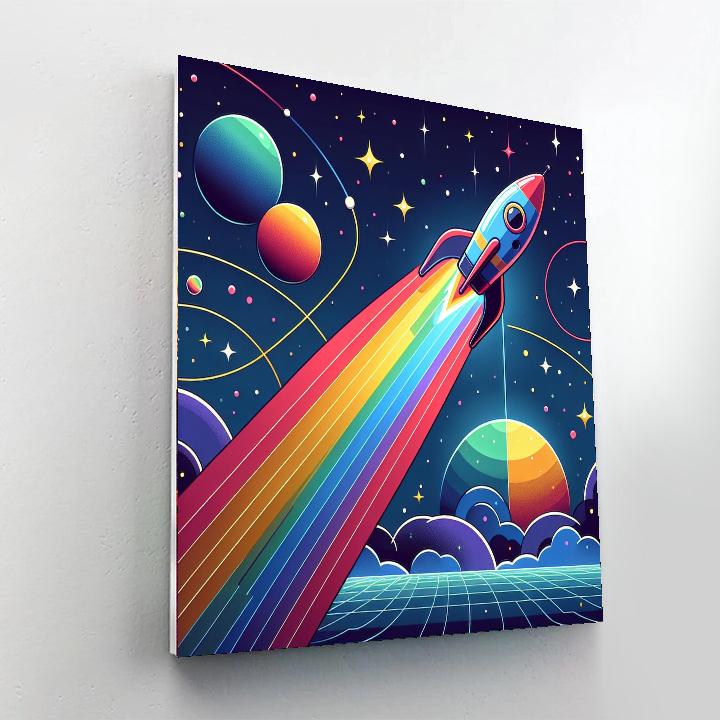 Rainbow Rocket Journey Painting By Numbers Kit
