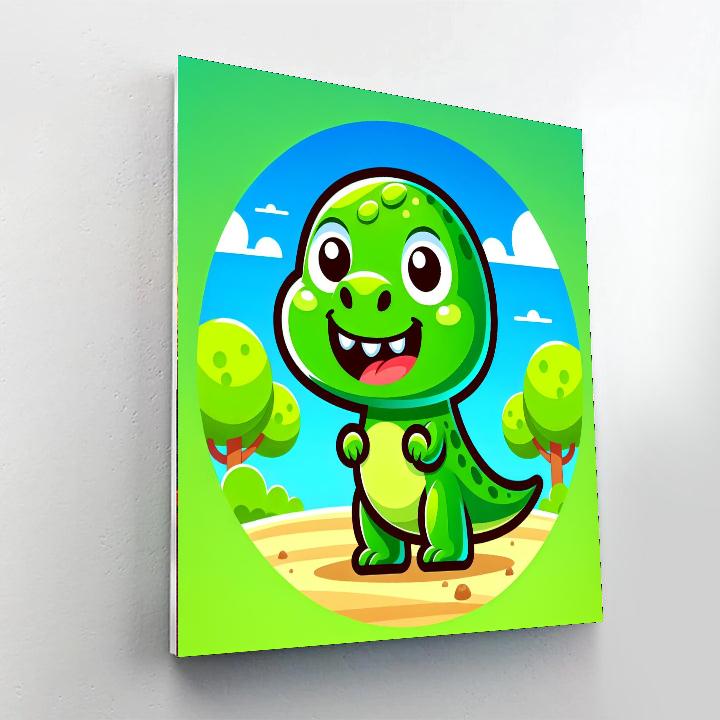 Fun-loving T-rex Paint By Numbers Art