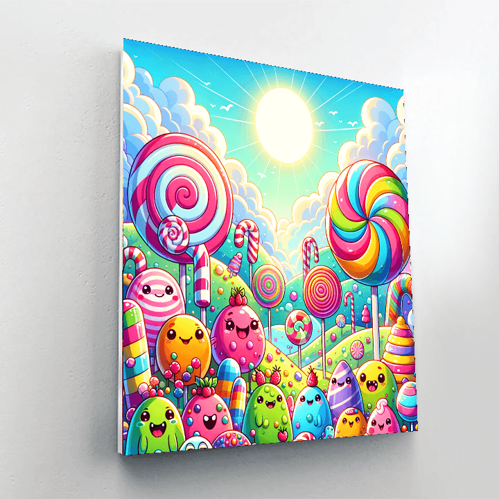 Colorful Candyland Adventure Numbered Painting Kits