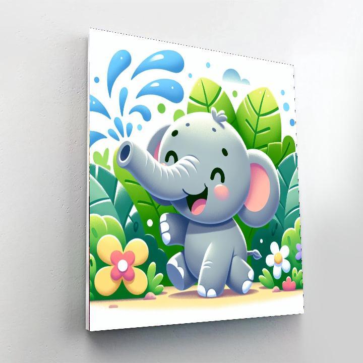 Adventurous Little Elephant Paint By Numbers Art