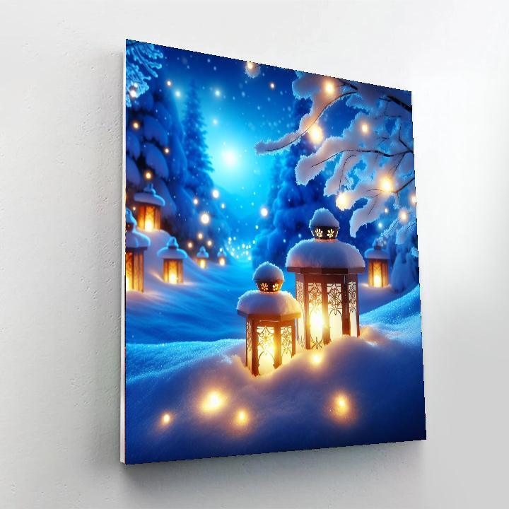 Glowing Winter Lanterns Paint By Numbers Art
