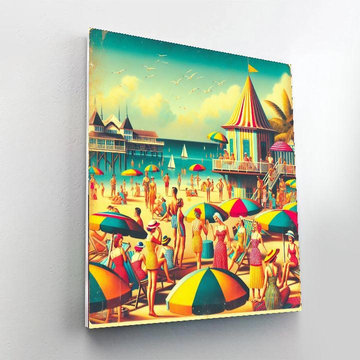 Retro Beach Resort DIY Paint By Numbers