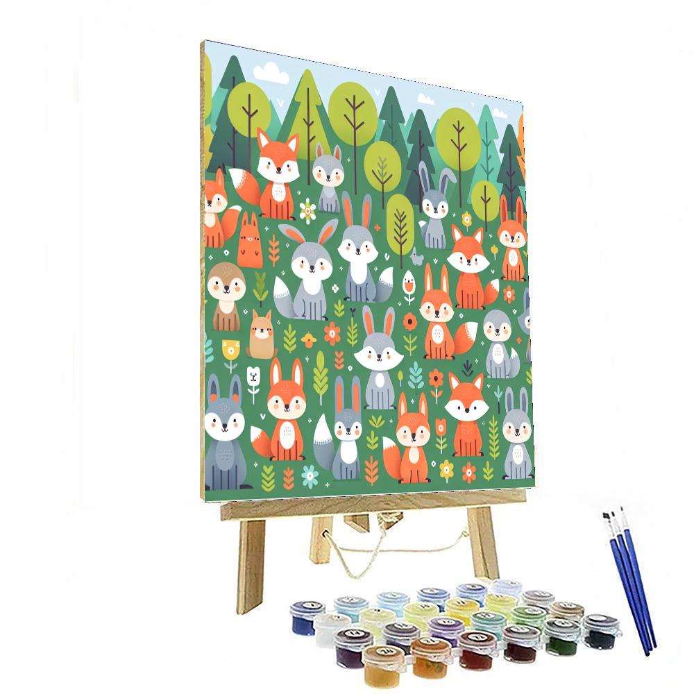 Charming Woodland Party Paint By Numbers
