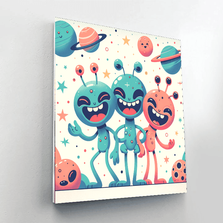 Silly Alien Party Number Painting