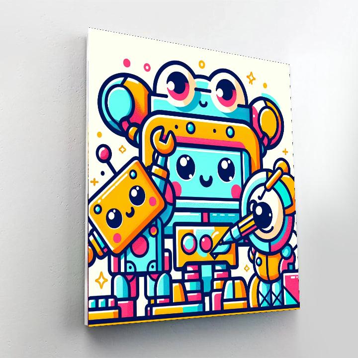 Little Robot Inventors Number Painting
