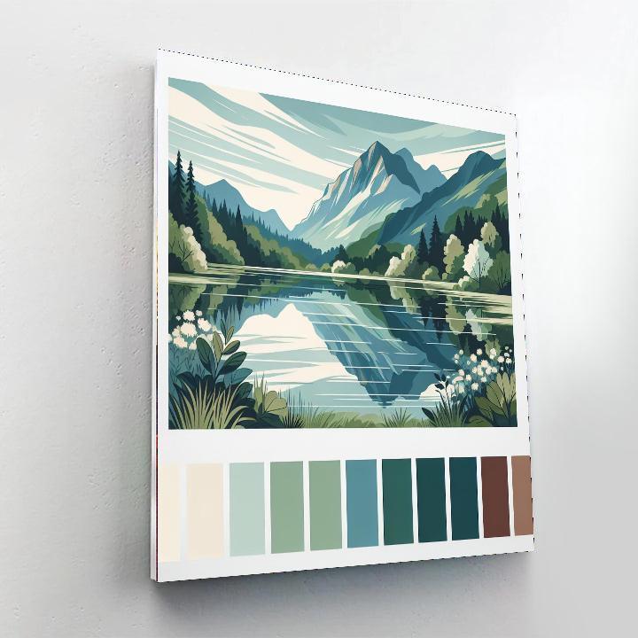 Harmonious Mountain Reflections Paint By Number