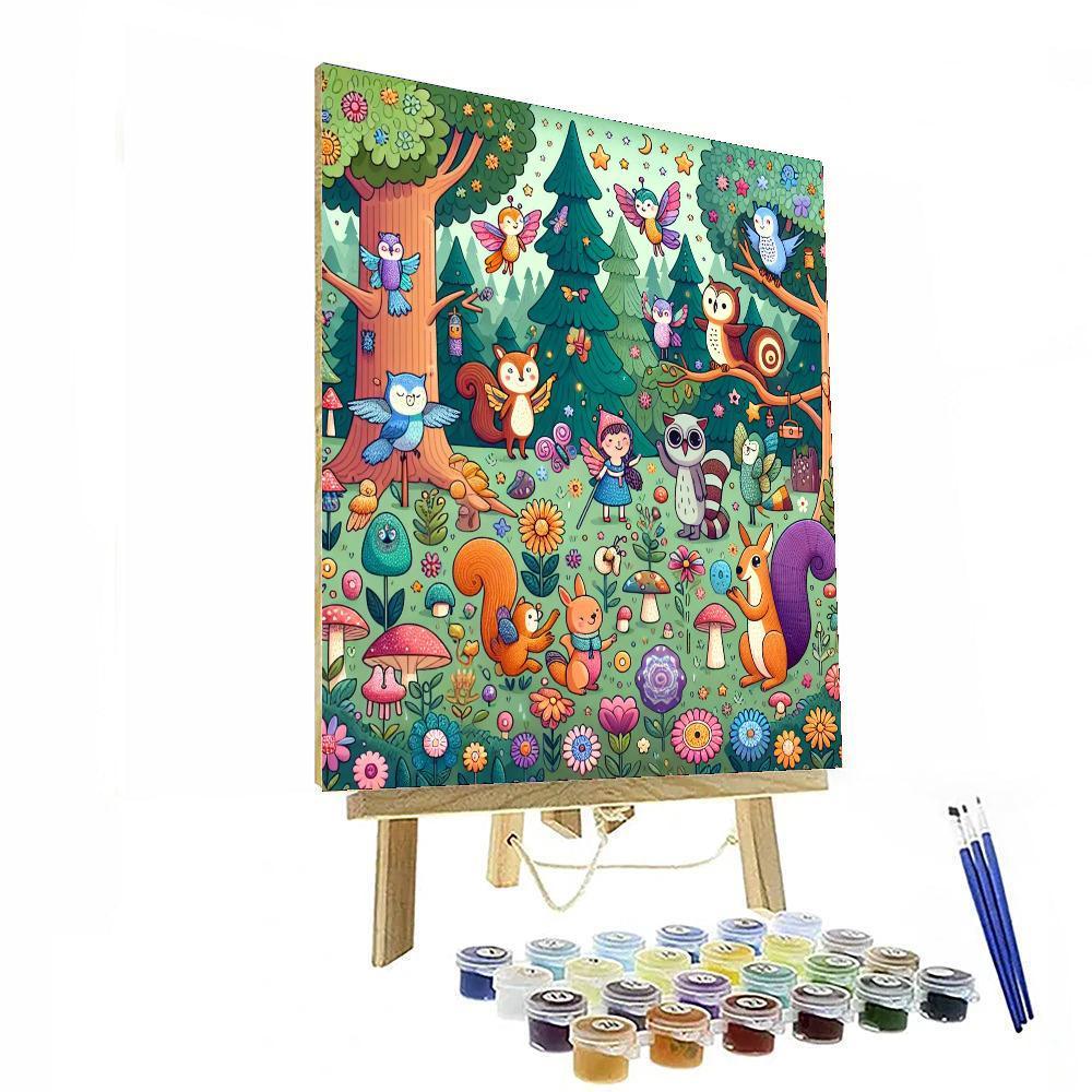 Bright Magical Forest DIY Paint By Numbers