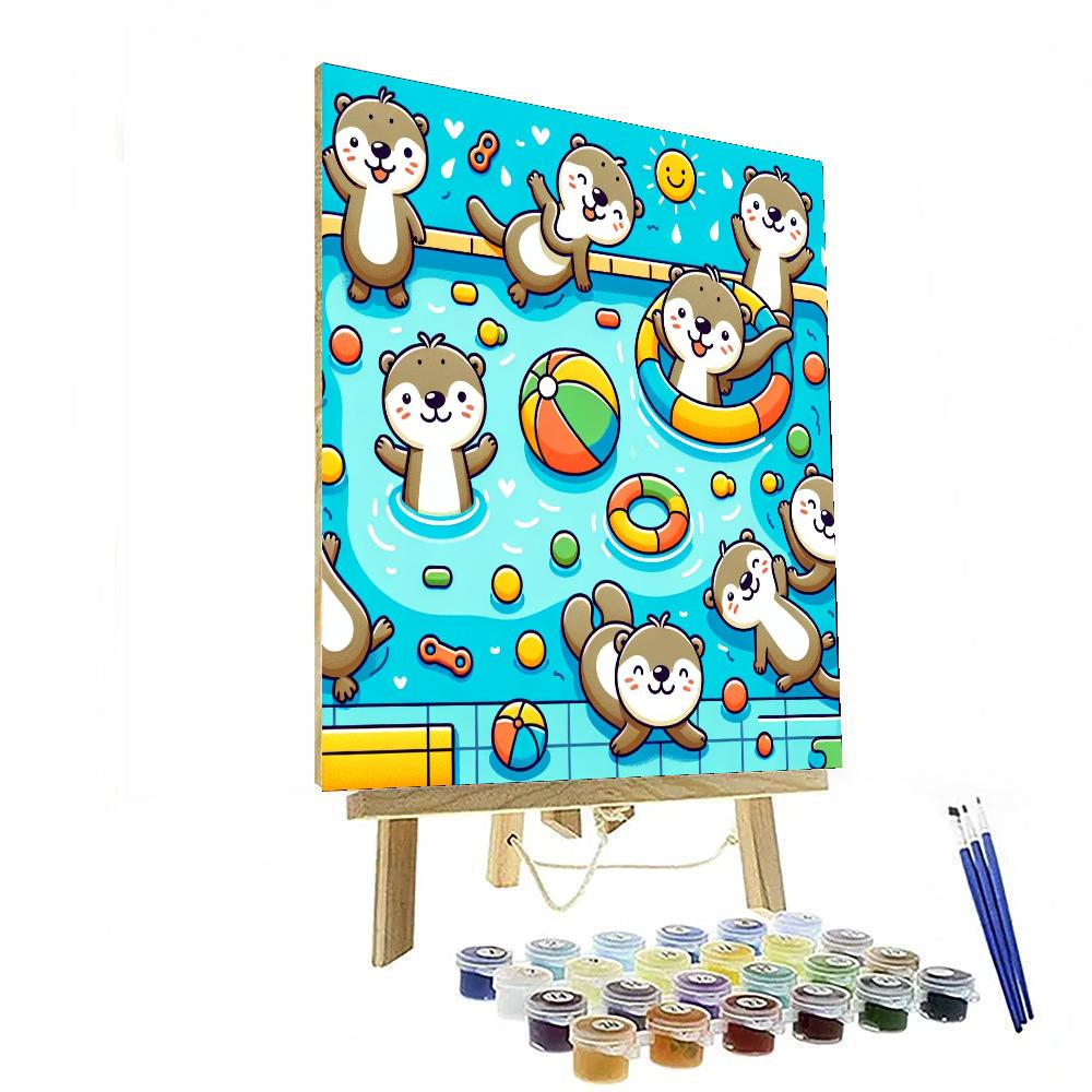 Otter's Playful Pool Party Paint By Numbers