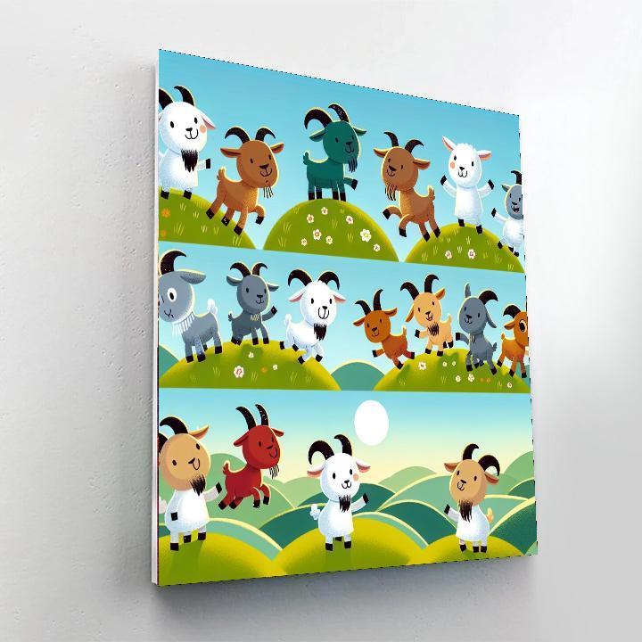 Giddy Goat's Hilltop Hijinks Paint By Number