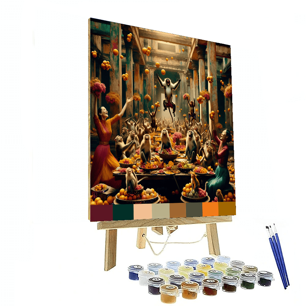 Lopburi Monkey Banquet - Lopburi, Thailand Paint By Color