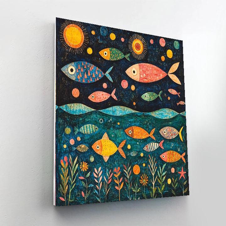 Paul Klee Inspired Mystical Sea Adventure  Numbered Painting Kits