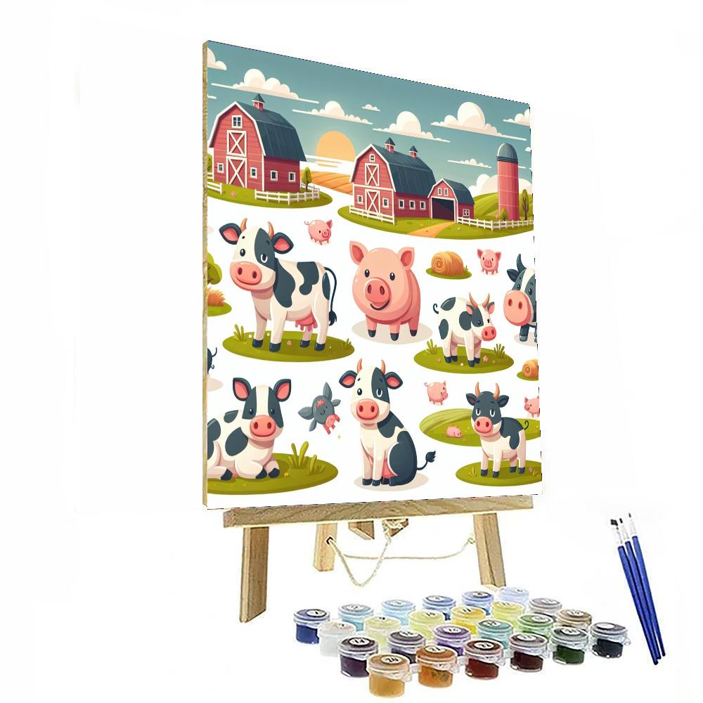 Festive Farmyard Numbered Painting Kits