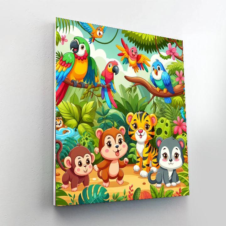 Lively Jungle Painting By Numbers Kit