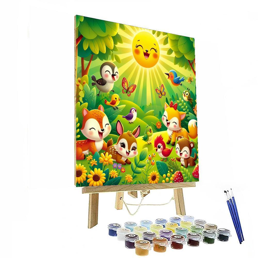 Cheerful Animal Friends In Nature Paint By Color