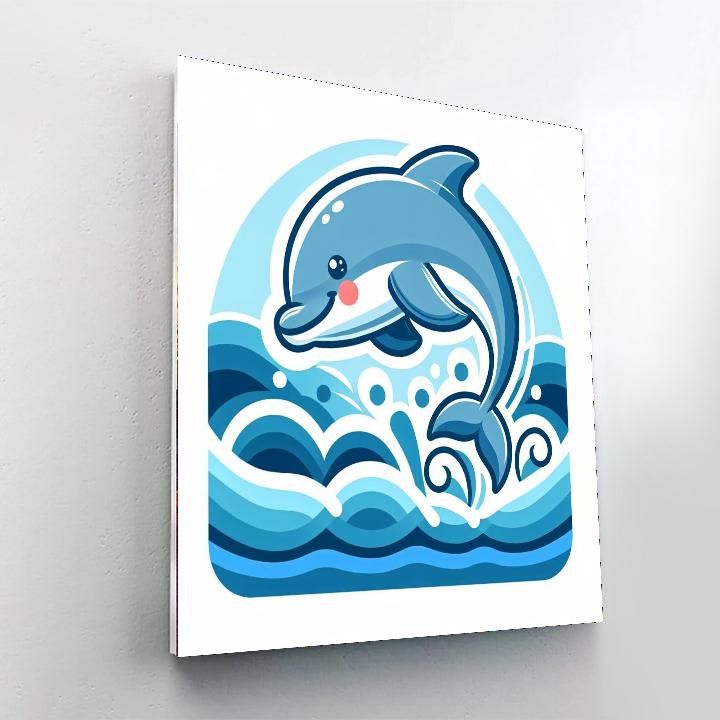 Merry Dolphin Splash Number Painting