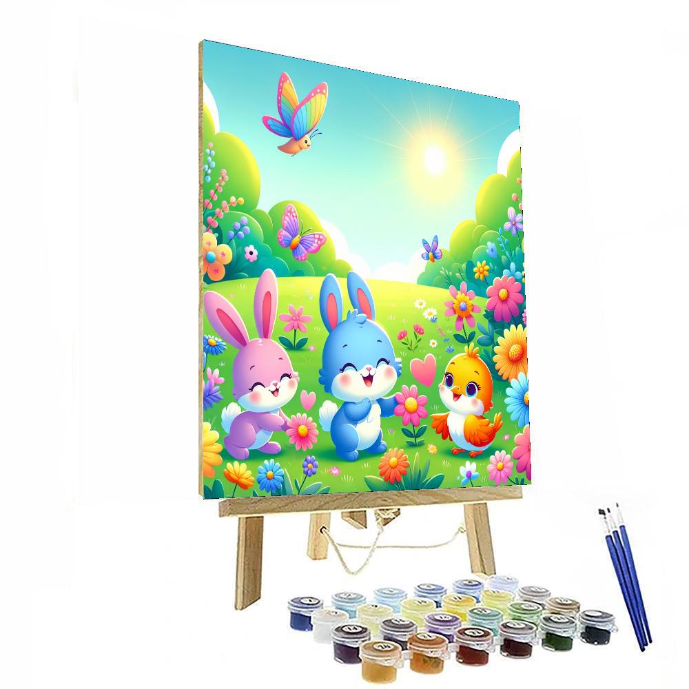 Charming Animal Garden Painting By Numbers Kit