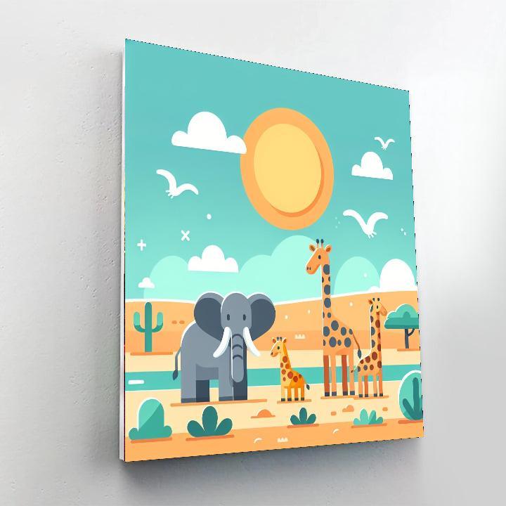 Sunlit Savannah Symphony Number Painting