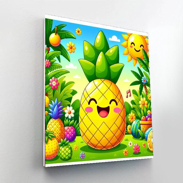 Joyful Singing Pineapple DIY Paint By Numbers